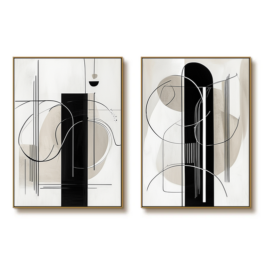 Dialogues abstraits : l'interaction des formes et des lignes