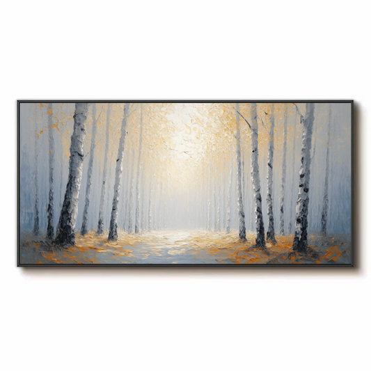 Forêt de bouleaux enchantée en automne