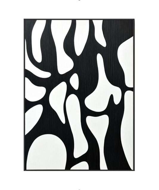 Abstraction entrelacée : la danse du noir et du blanc