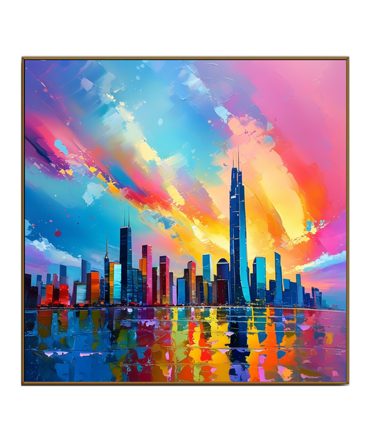 سماء حضرية ملونة