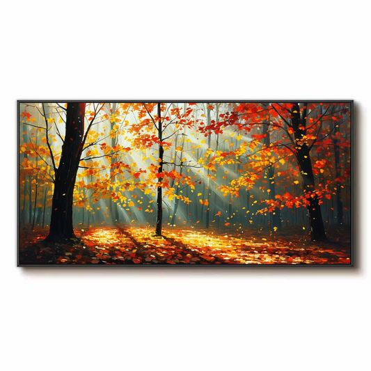 Forêt d'automne dans la lumière dorée