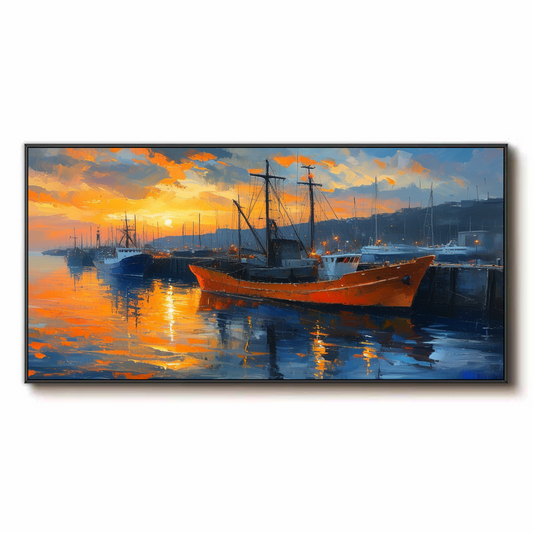 Port au coucher du soleil