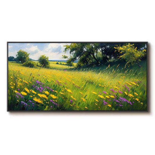 Paysage de prairie fleurie