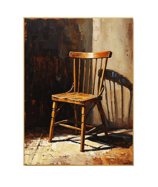 Solitude de la vieille chaise en bois