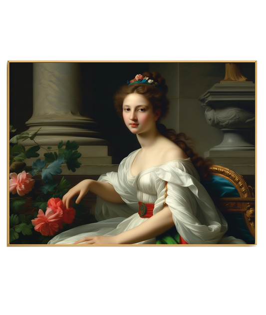 L'élégance personnifiée : la dame parmi les fleurs