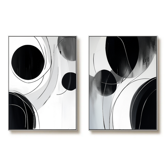 التناغمات الدائرية: الباليه التجريدي بالأبيض والأسود