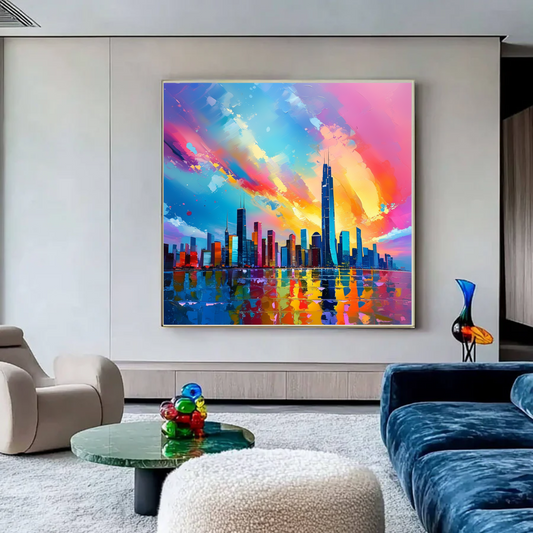 سماء حضرية ملونة