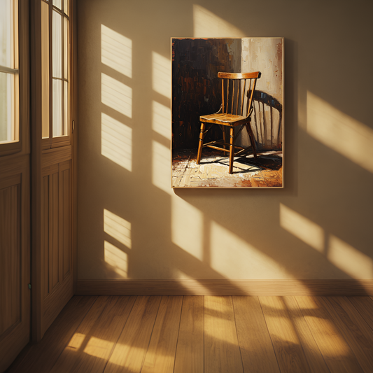 Solitude de la vieille chaise en bois