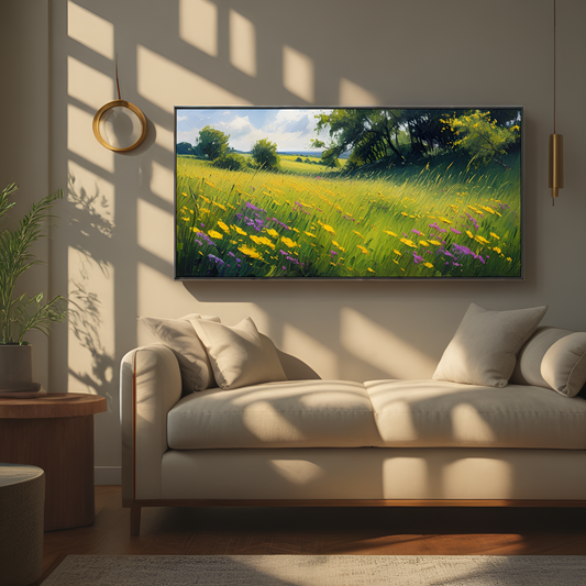 Paysage de prairie fleurie