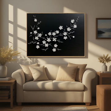 Ethereal Blossoms on Black
