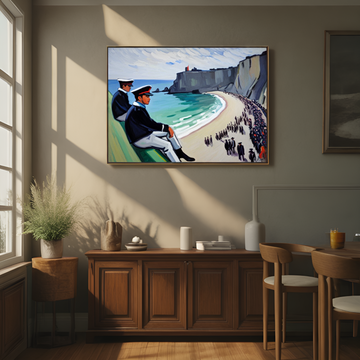 Coastal Scene with Sailors and Crowd