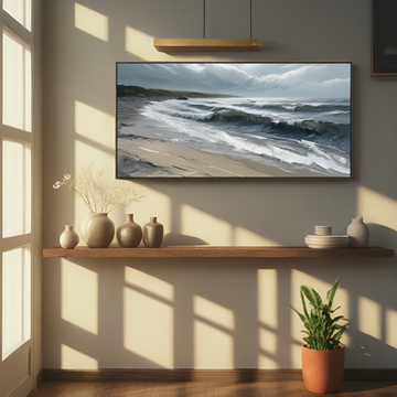 Stormy Seascape on the Shore