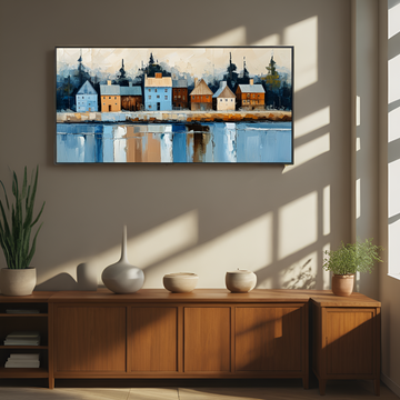 Coastal Townscape with Reflections