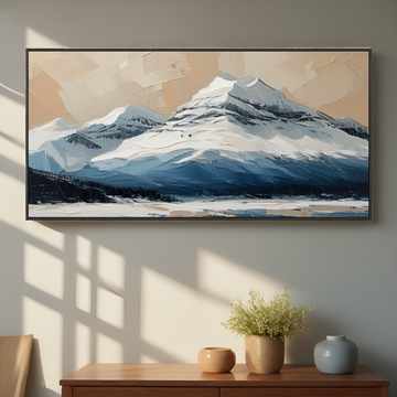 سلسلة جبال ثلجية بأسلوب تجريدي