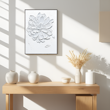 Blossom in Monochrome: The Textured White Flower