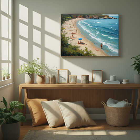 Retraite en bord de mer : un paysage de plage tranquille