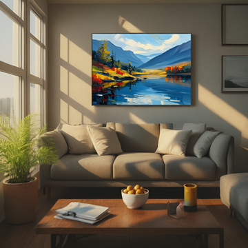 روعة الخريف بجانب البحيرة