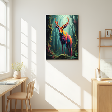 Enchanted Forest Spirit: The Rainbow - Hued Stag