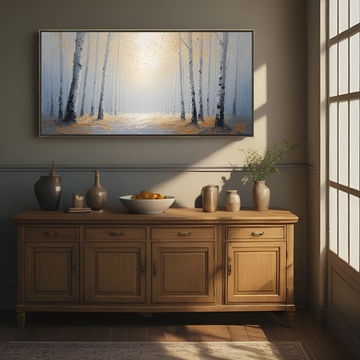 غابة البتولا الساحرة في الخريف