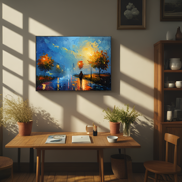 Solitary Stroll on a Rainy Evening