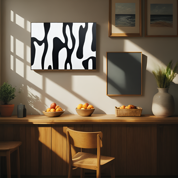 Abstract Black and White Contours