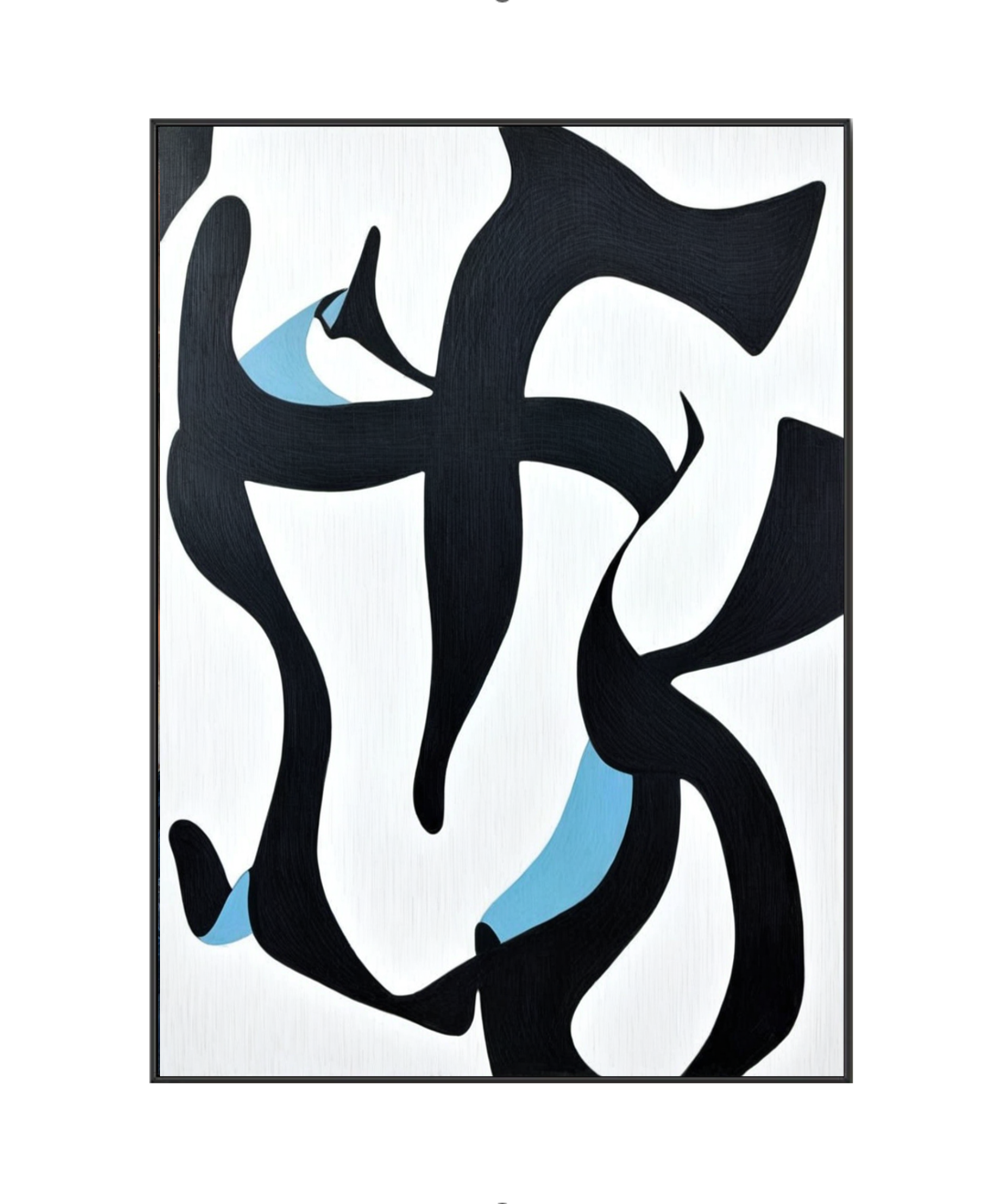 Ethereal Dance of Shapes: A Symphony in Monochrome with a Hint of Blue
