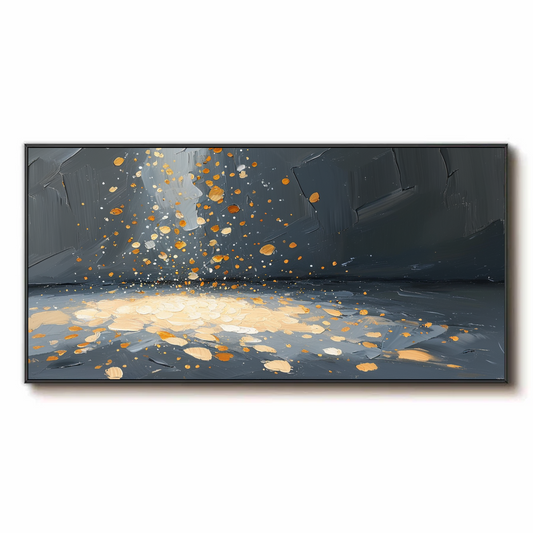 Abstract Golden Emanation on Dark Background