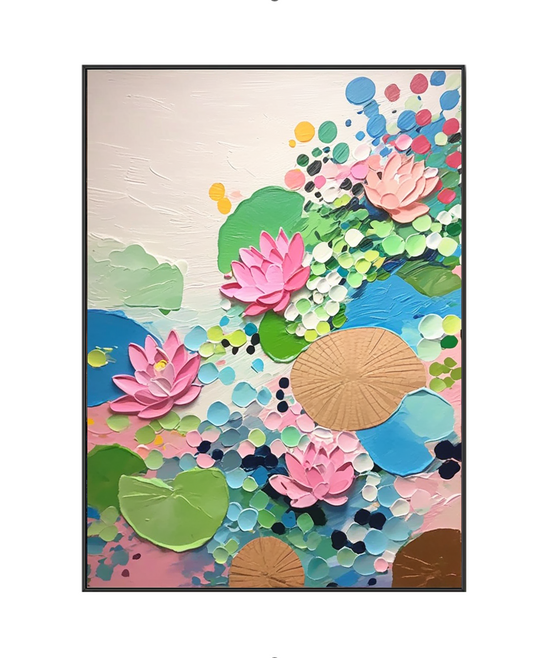 Whimsical Lotus Haven: A Colorful Aquatic Fantasy
