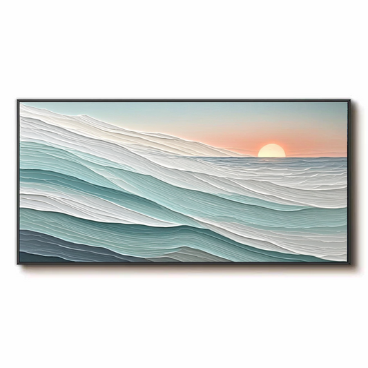 Sunset over the Ocean Waves