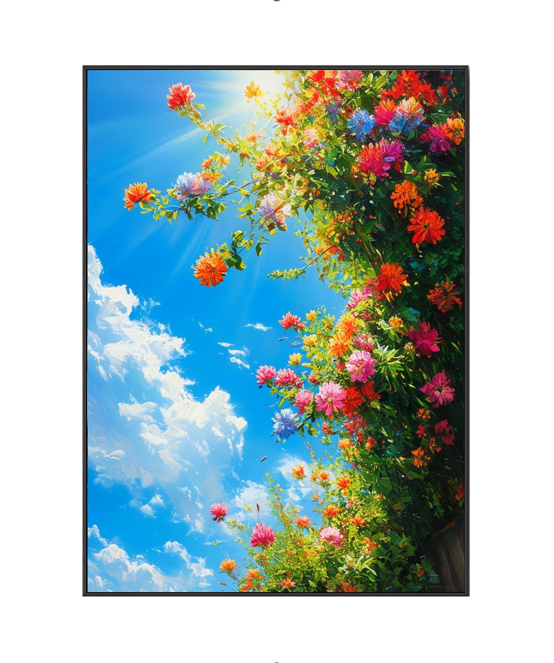 Sunlit Bounty of Blooms Against the Azure Sky
