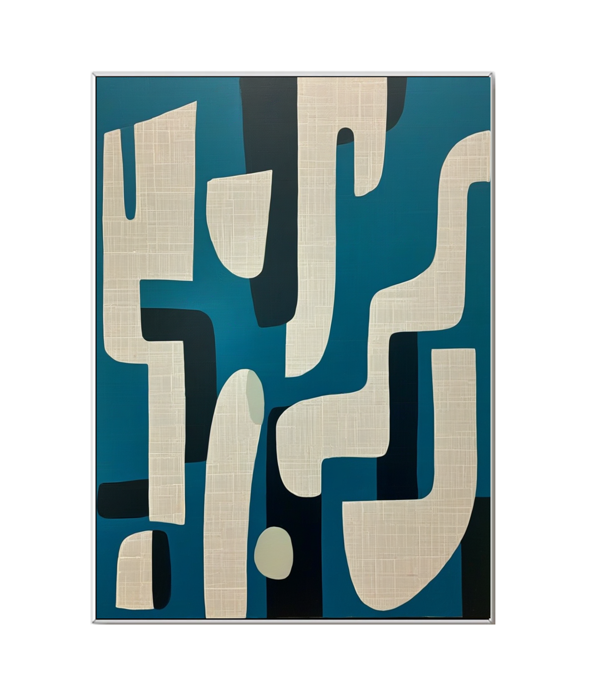 Geometric Reverie in Blue: The Dance of Shapes