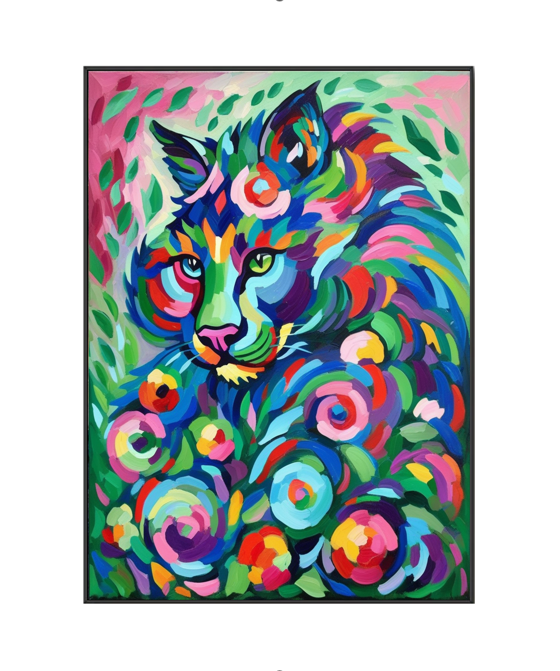 Chromatic Feline: A Whimsical Cat in a Kaleidoscope of Colors