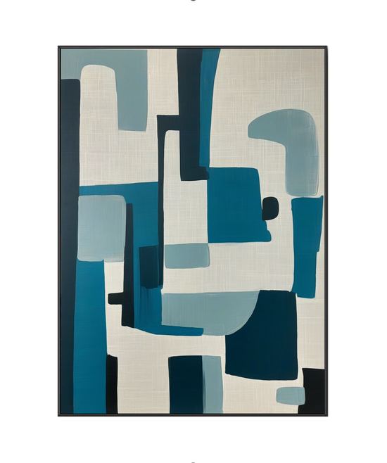 Abstract Symphony of Blues and Neutrals
