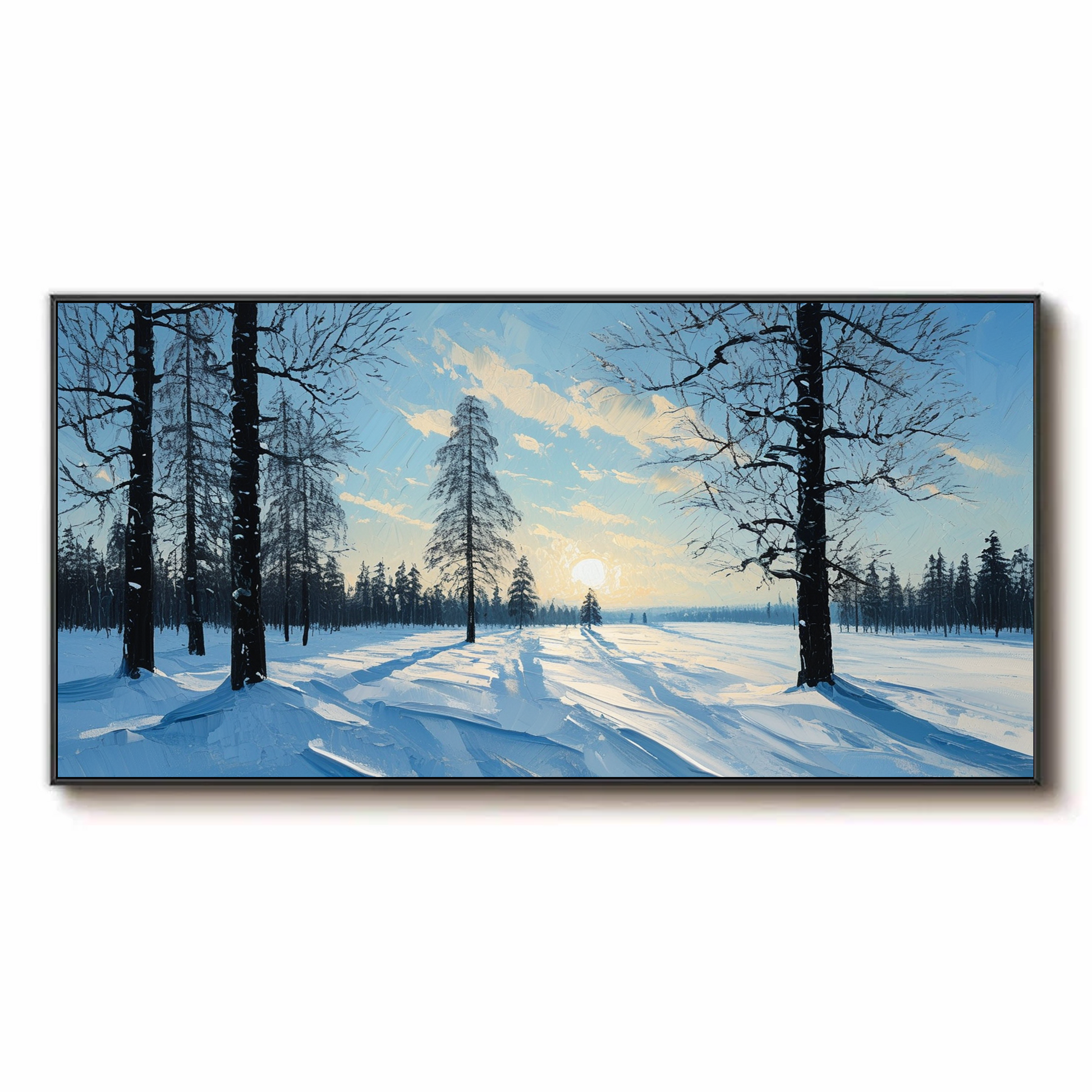 Sunlit Winter Forest Landscape
