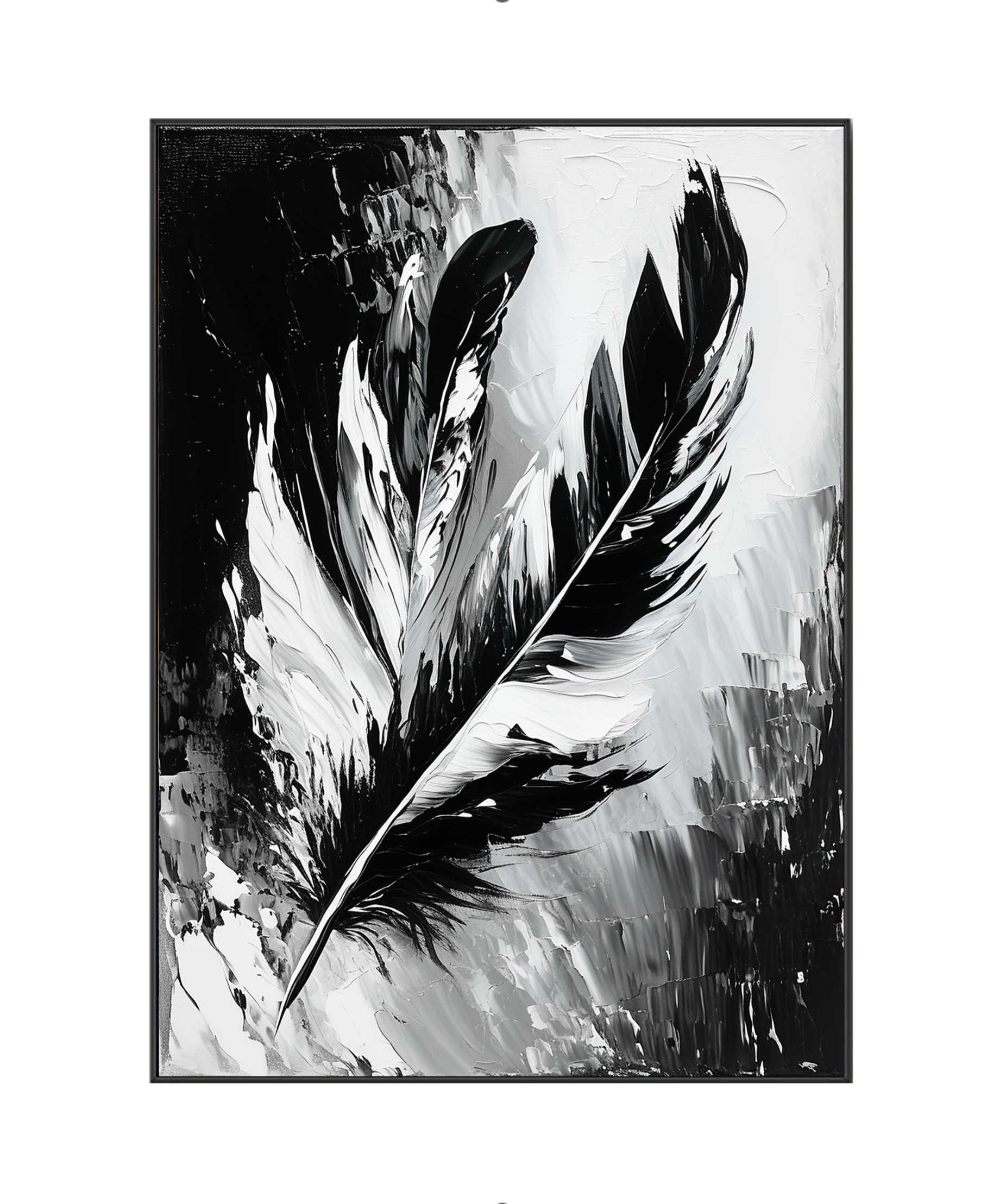 Ethereal Impressions: The Monochrome Feather