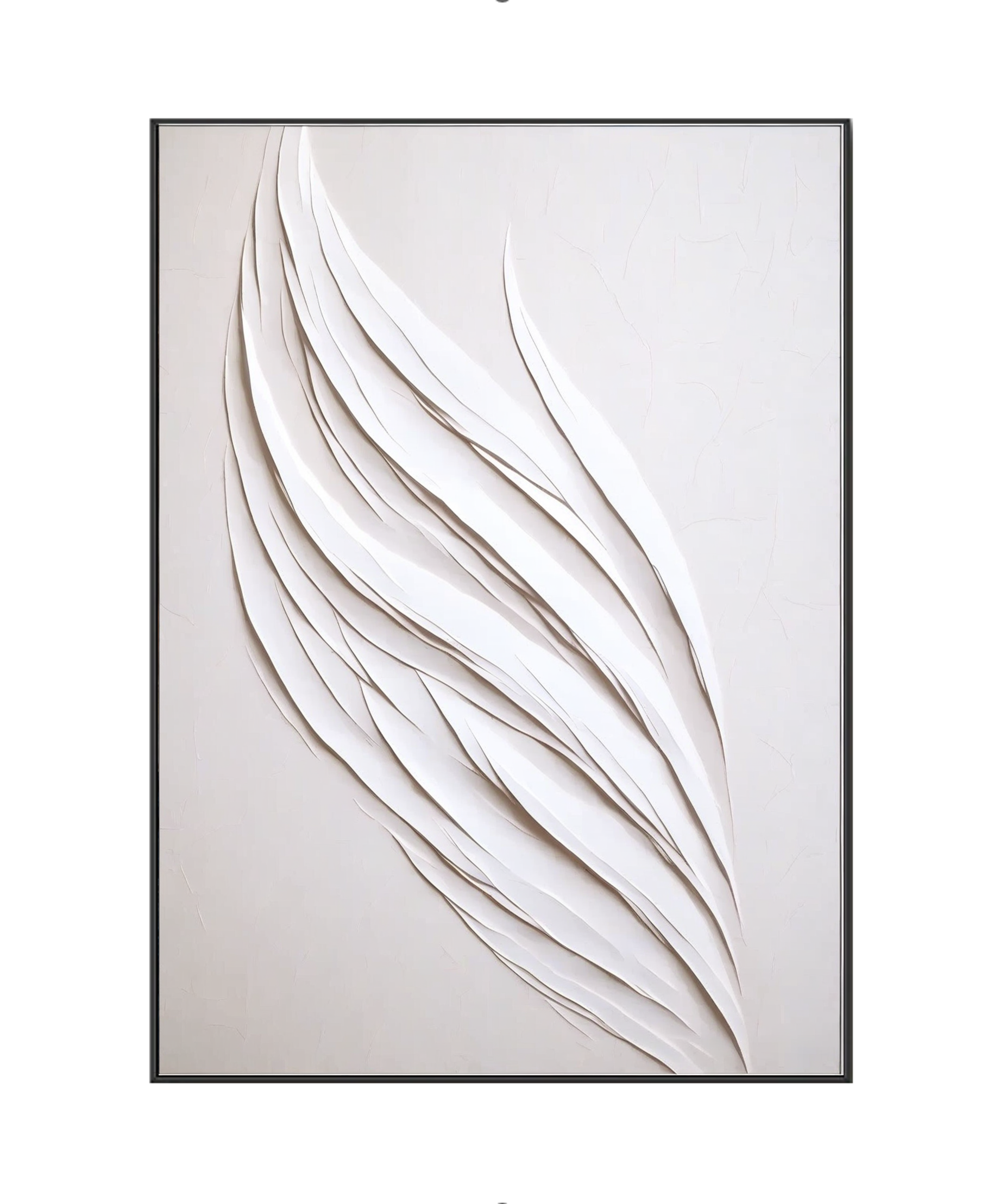 Elegant Whispers of White: The Abstract Foliage - inspired Artwork