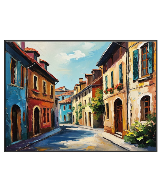 Charming Alleyway in a Colorful Town