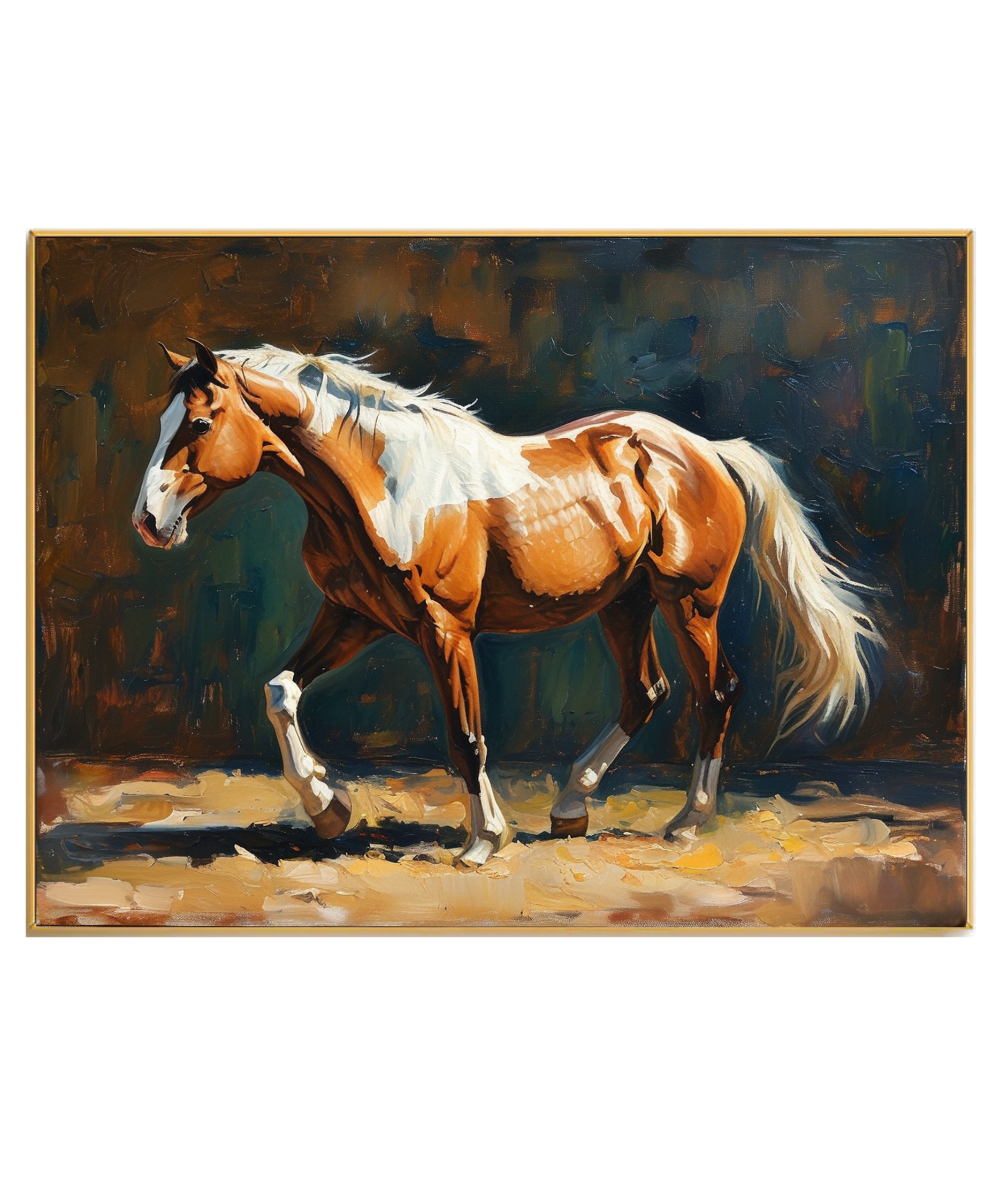 Majestic Stride of the Pinto Horse
