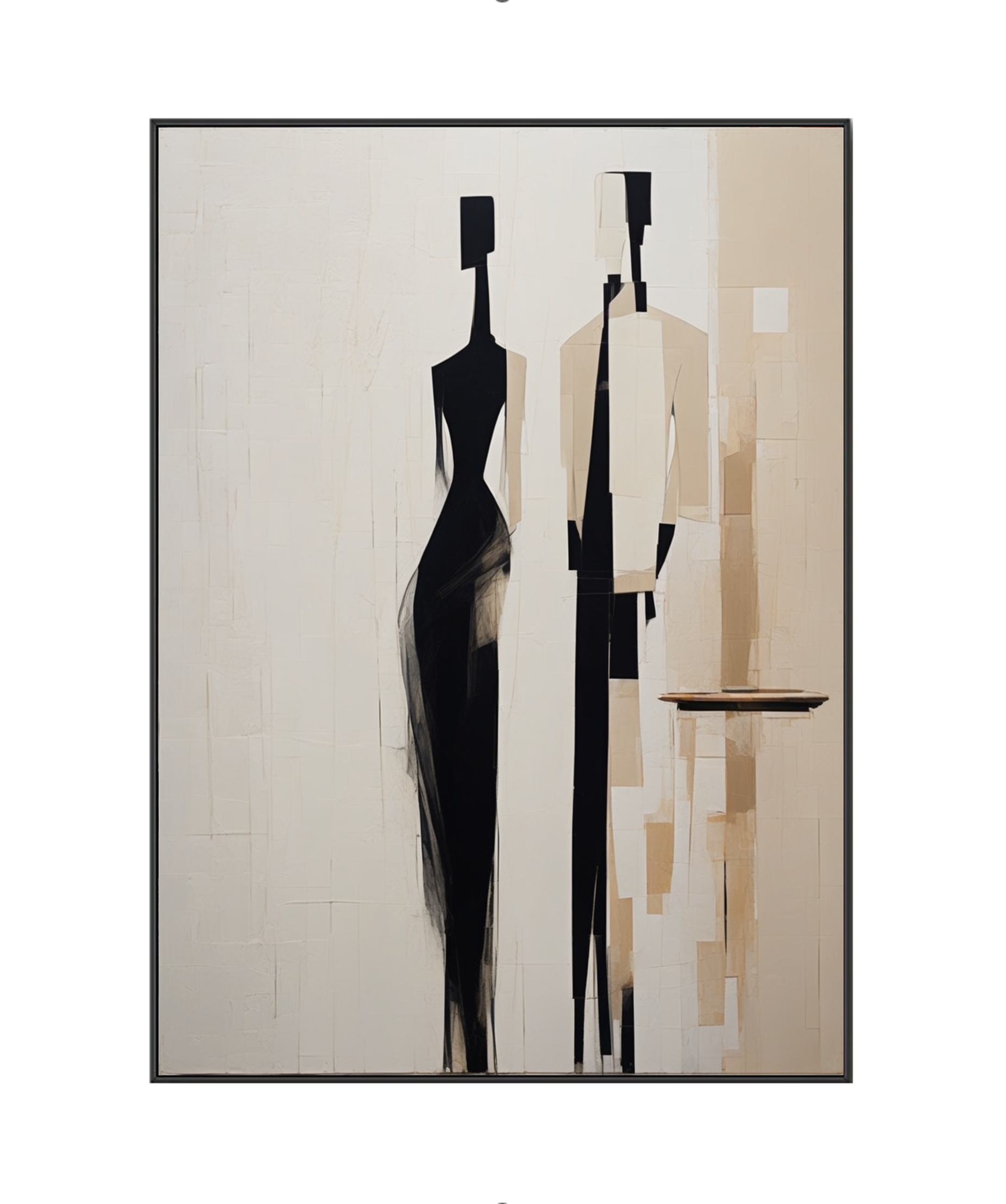 Elegant Encounter: The Abstract Duo in Monochrome Tones