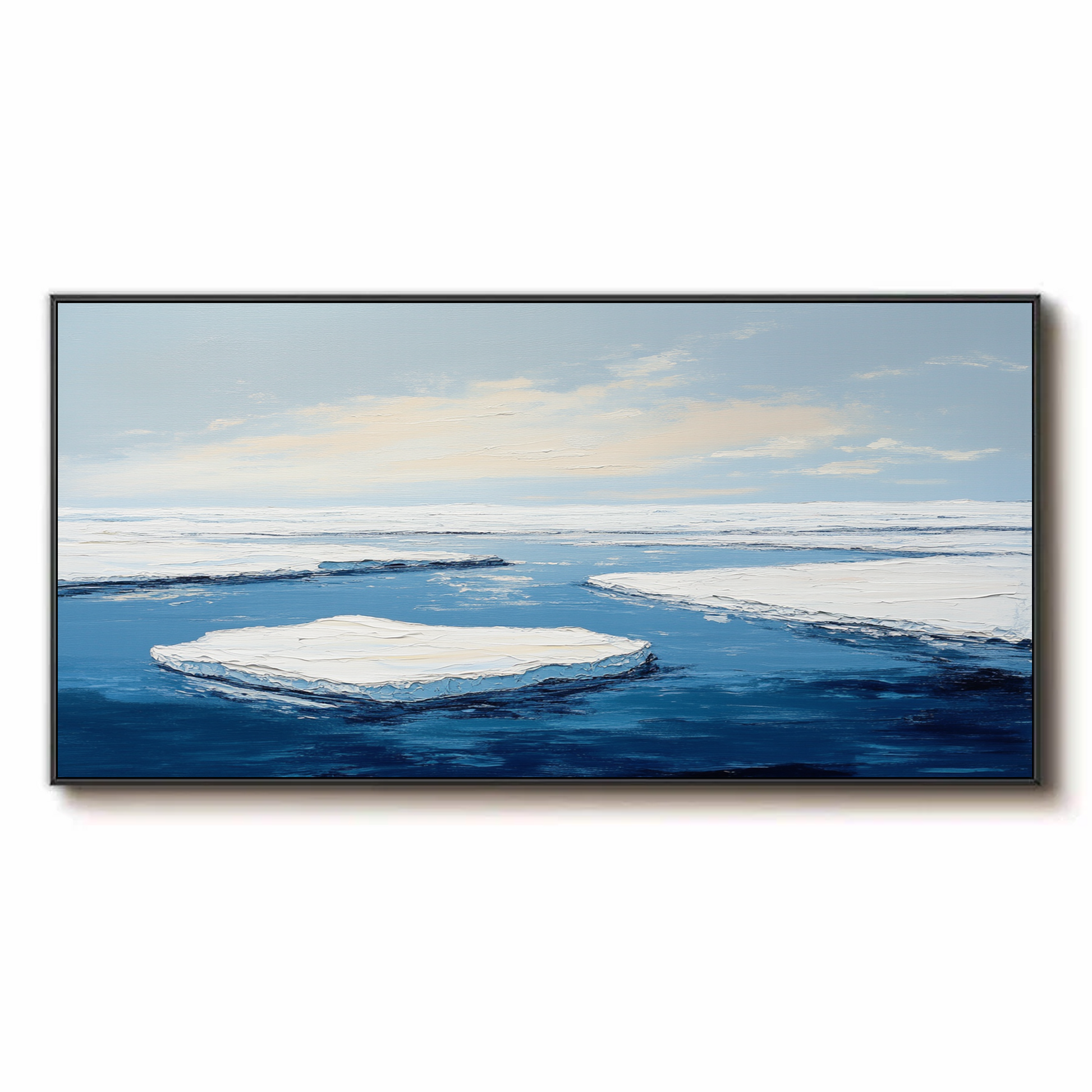 Serene Arctic Sea with Ice Floes