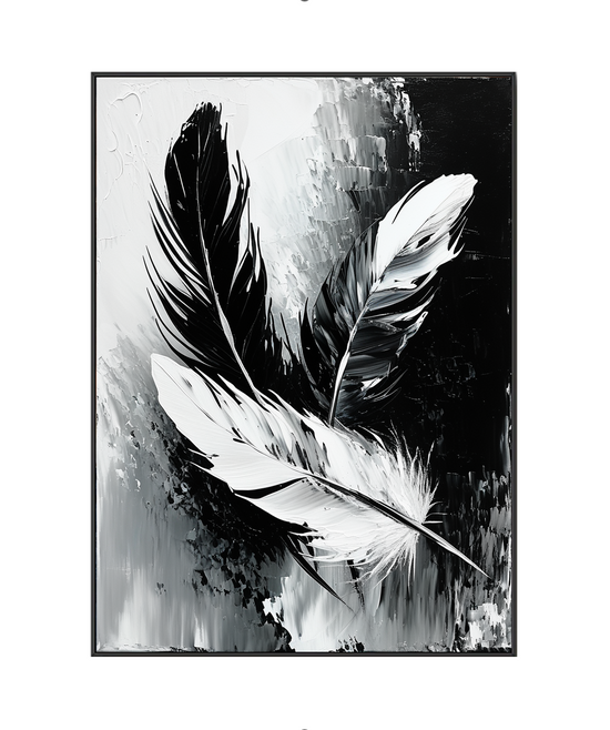 Contrasting Elegance: The Dance of Feathers