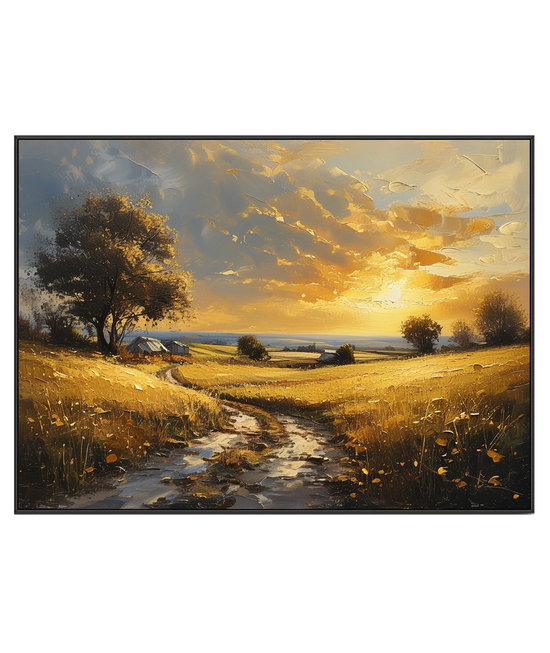 Sunset Over the Golden Fields