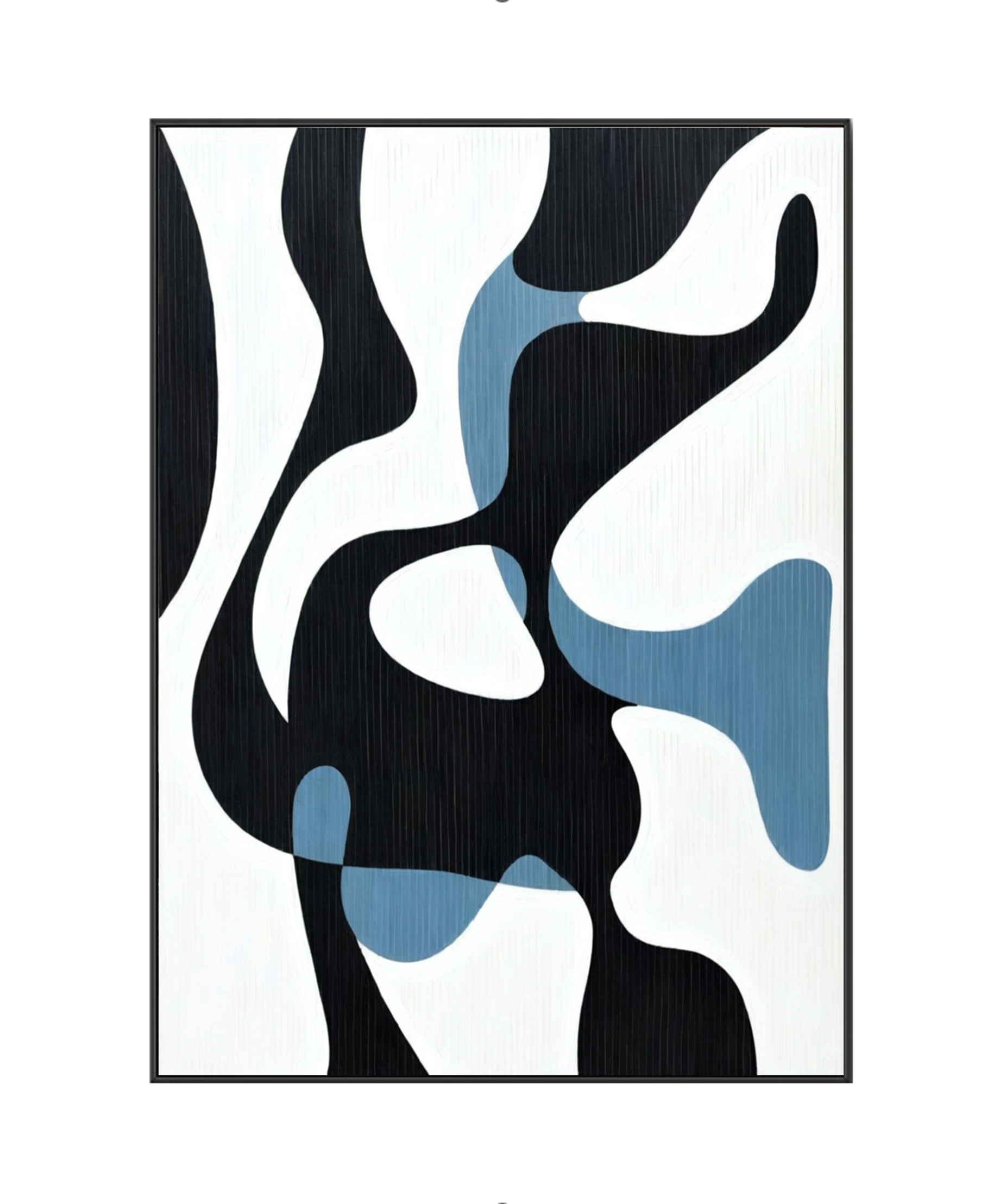 Fluid Abstraction: The Interplay of Shapes in Monochrome and Blue