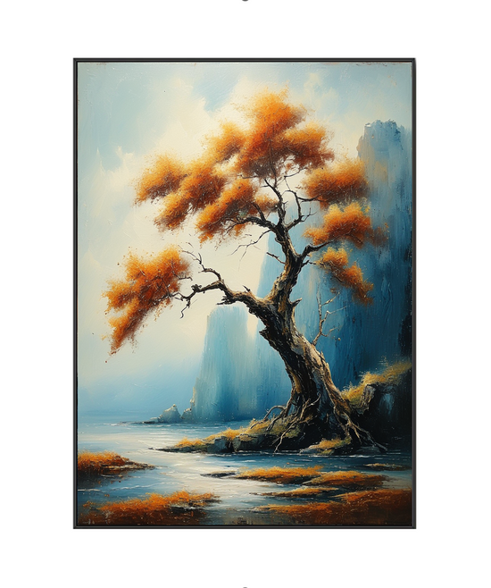 Solitude by the Shore: The Resilient Tree at the Edge