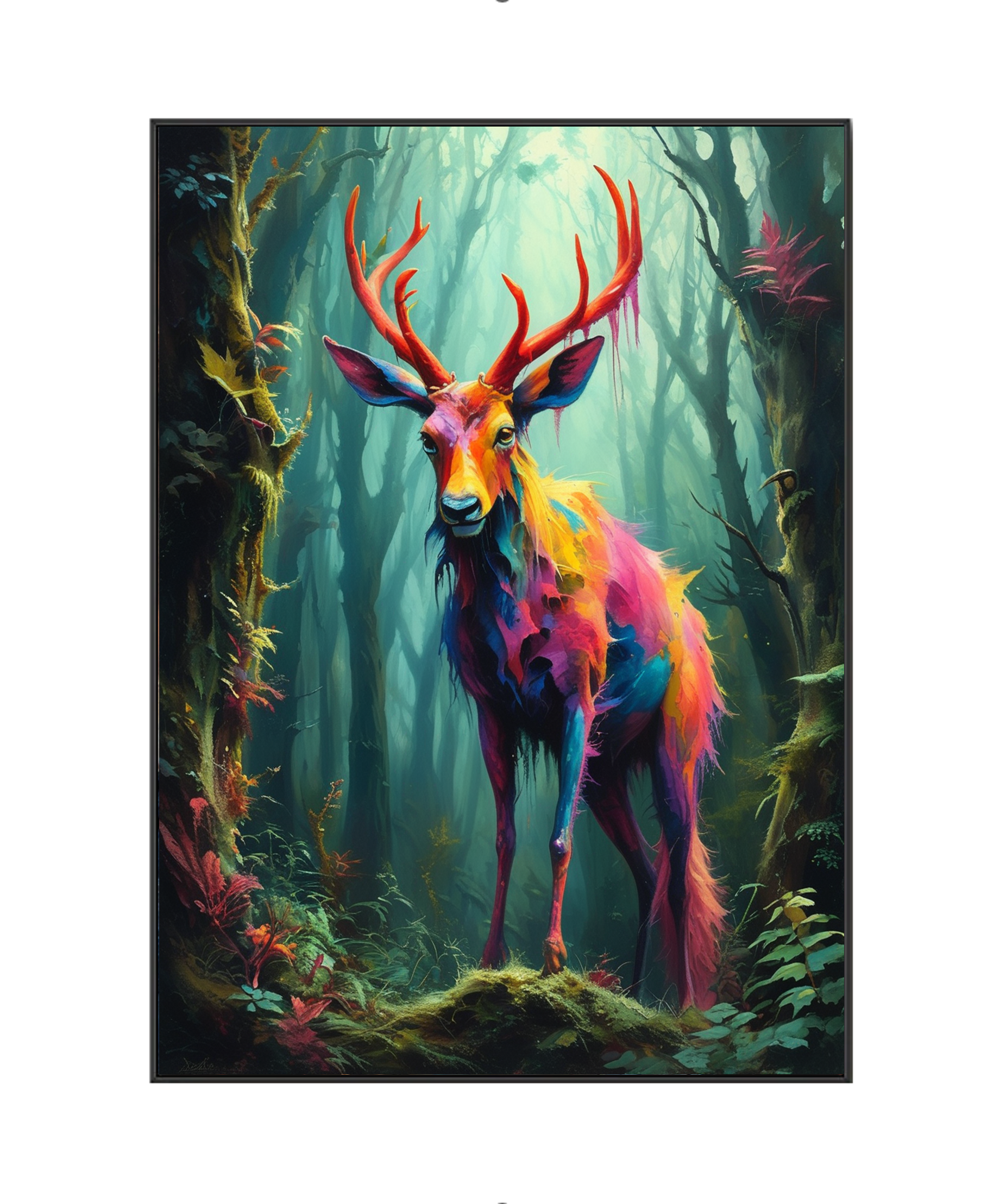 Enchanted Forest Spirit: The Rainbow - Hued Stag