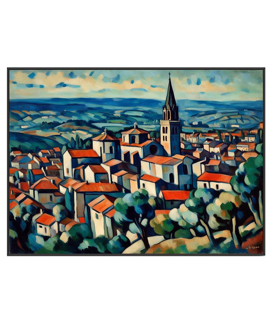 Scenic View of a Hilltop Village