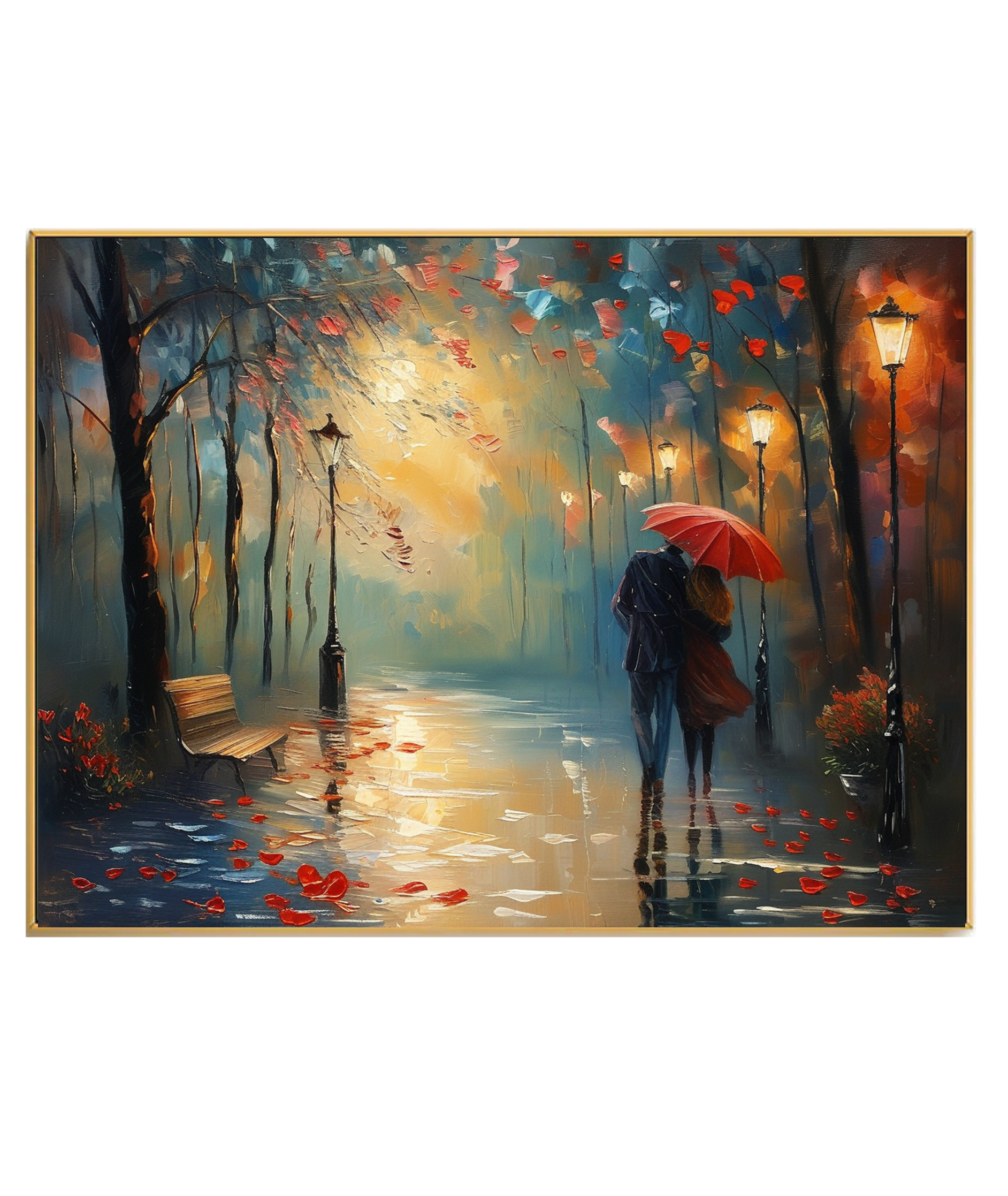 Romantic Stroll in the Rainy Lane