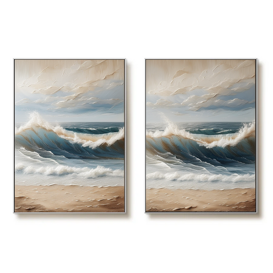 Coastal Reverie: Waves Kissing the Shore