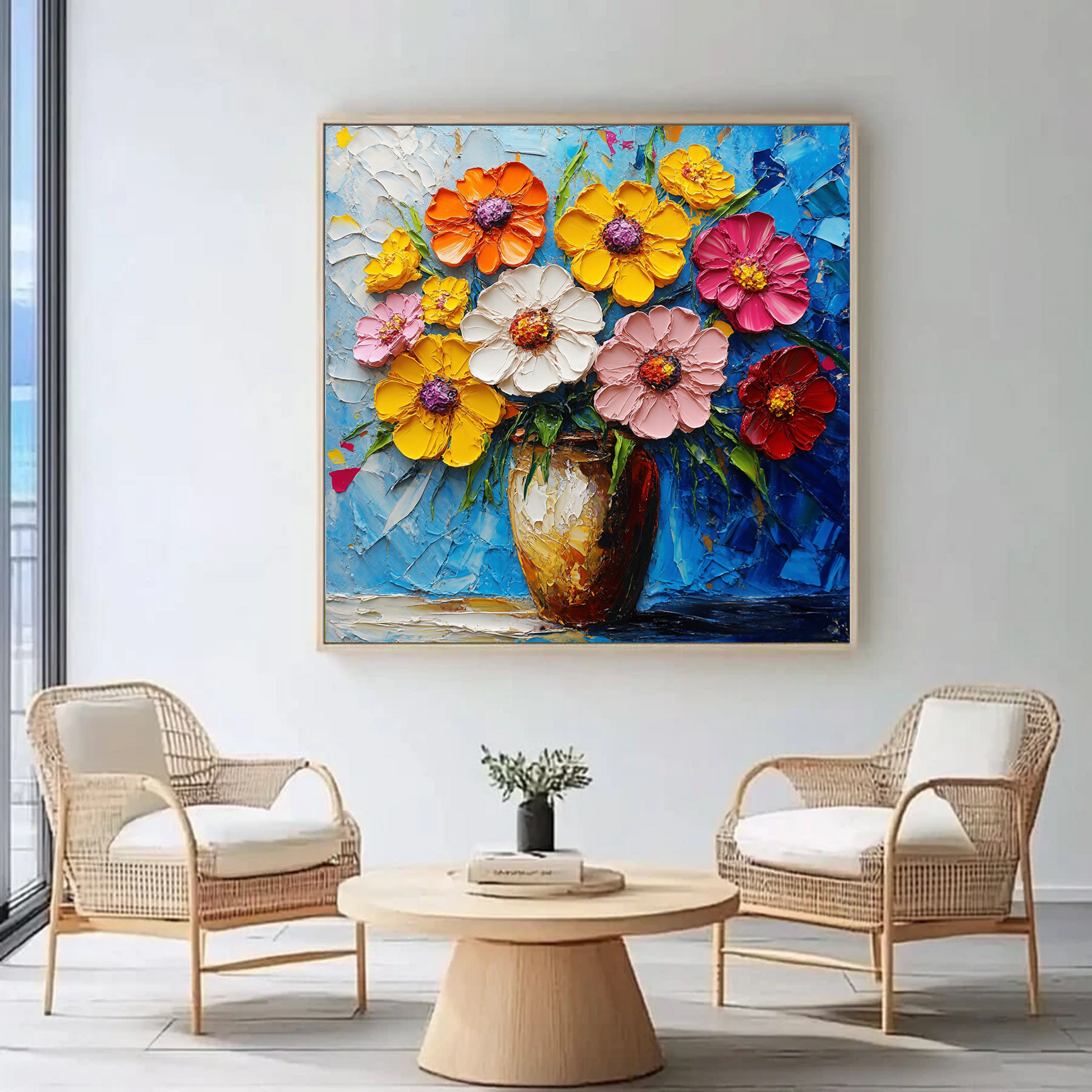 Colorful Extravaganza of Blossoms in Vase