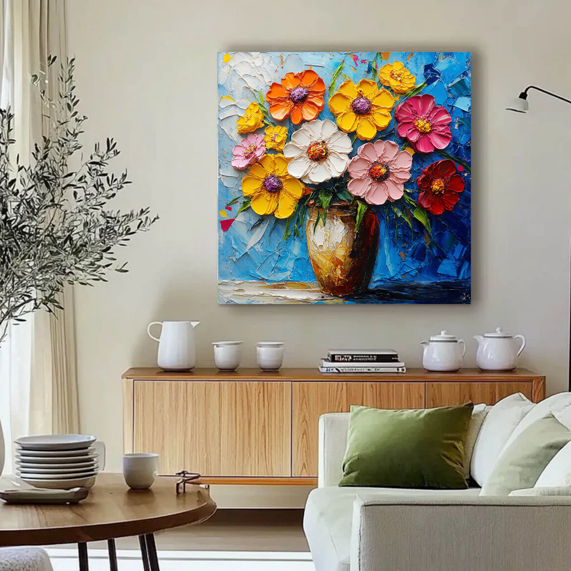 Colorful Extravaganza of Blossoms in Vase